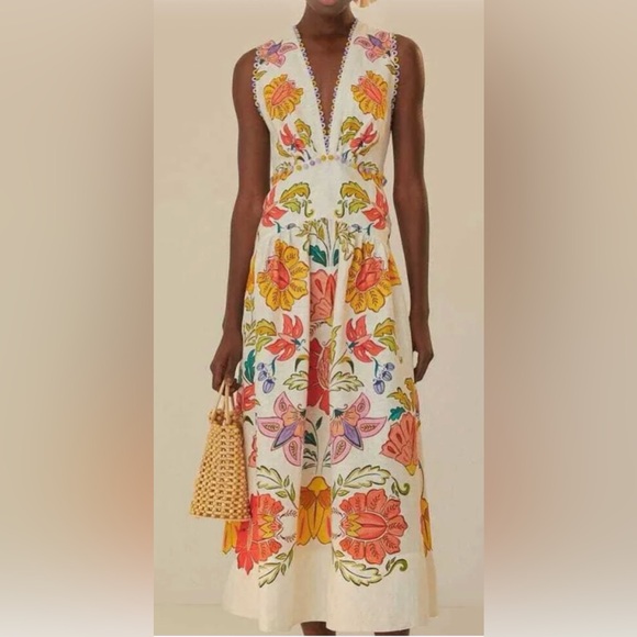 FARM Rio Dresses & Skirts - FARM Rio | NWT | Floral Insects Maxi Dress| M